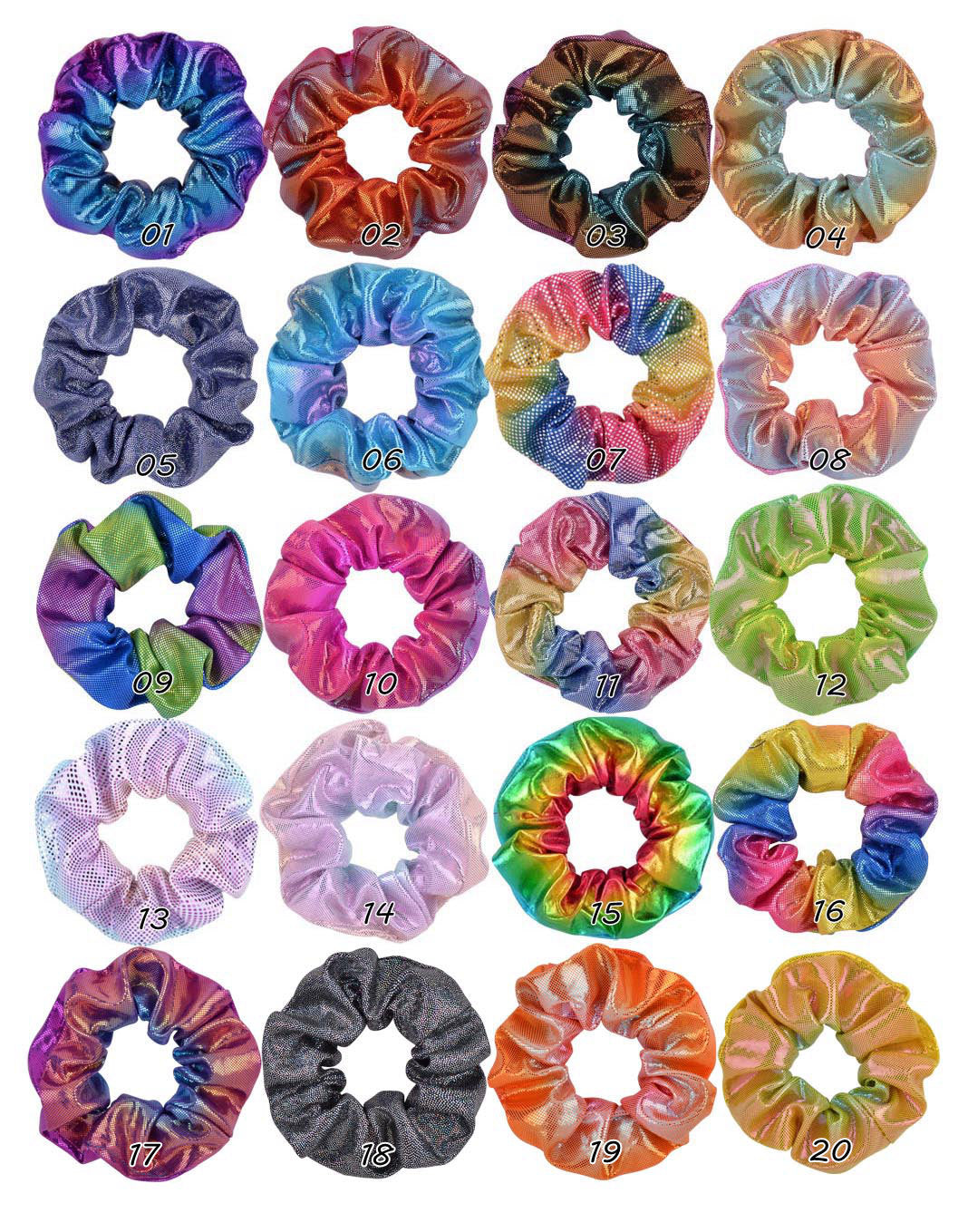 Wholesale 16-color Laser Gold-stamped Fabric Double-color Gradient Pig Intestine Hair Scrunchies